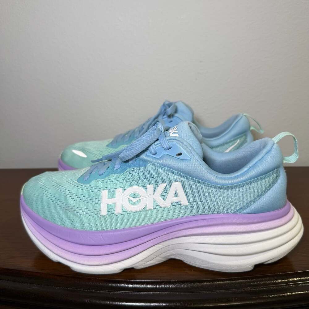 Hoka One One Women's Bondi 8 Running Shoes Airy Blue Sunlit Ocean Size 7.5B